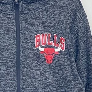 NBA Chicago Bulls Gray Heather Full Zip Hoodie Men's small